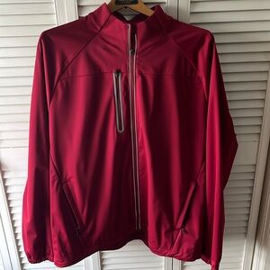 Men’s Greg Norman cardinal red wind breaker, Large
